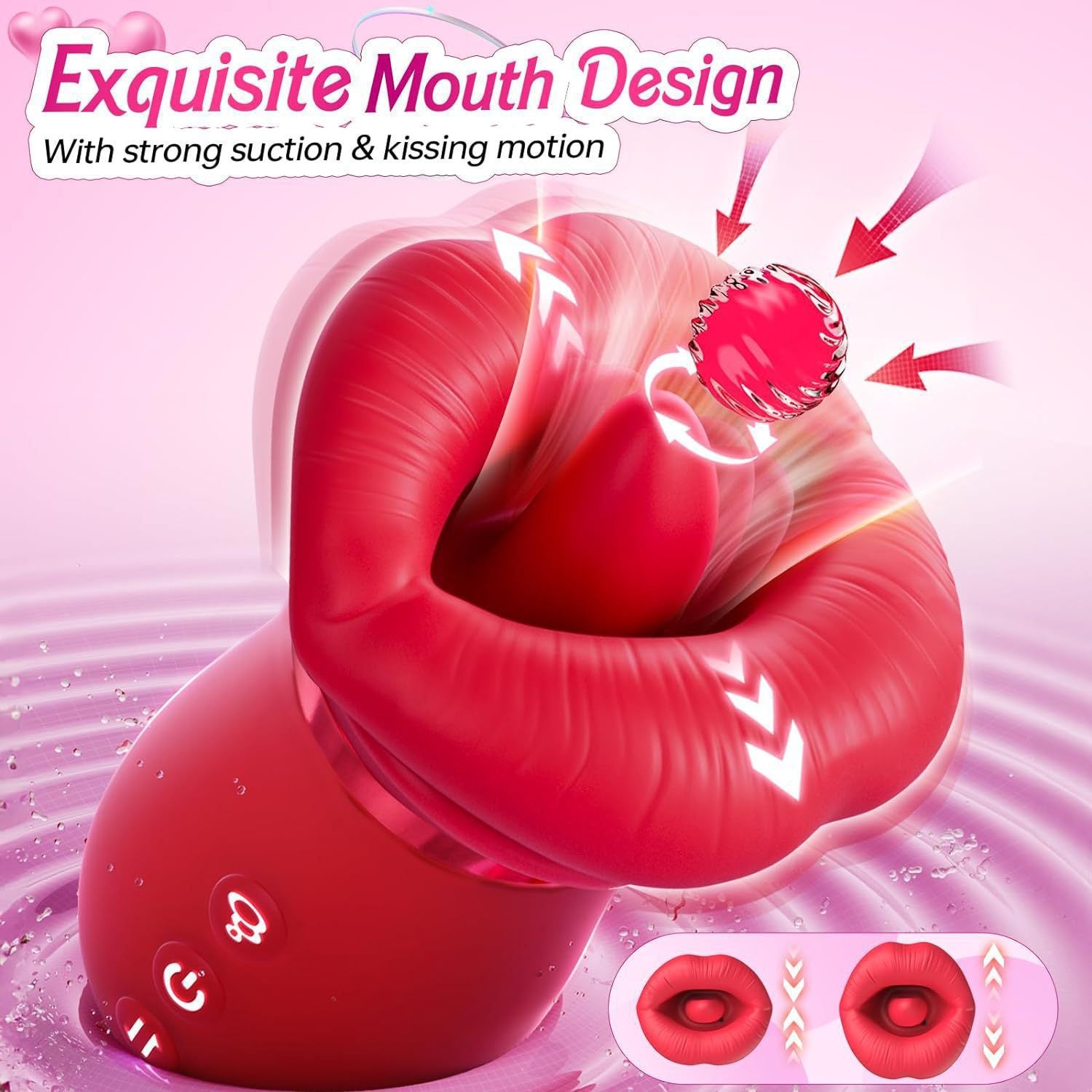 Red Lips & Big Mouth Female Tongue-Licking and Suction Vibrator