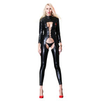 Lingerie Strap Patent Leather Jumpsuit Pole Dance