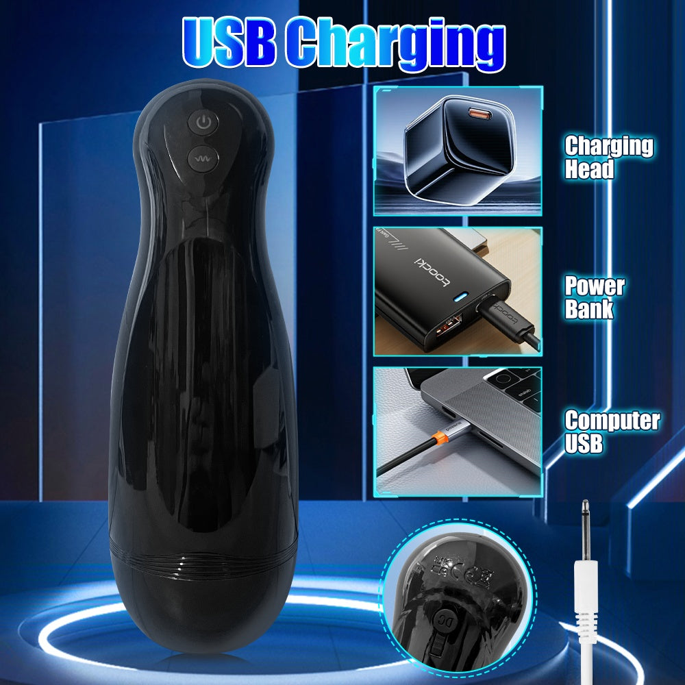 Male Endurance Trainer with Headphones – 10 Vibration Modes