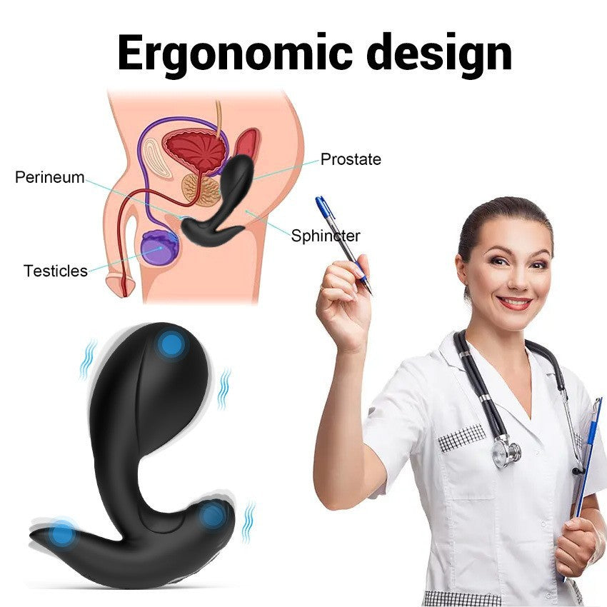 Inflatable Prostate Massager with Air Pump – 12-Mode Vibrating Anal Plug for Men