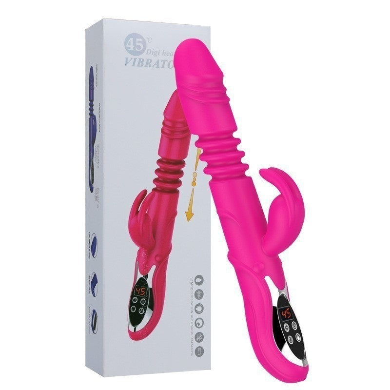 Heated Telescopic Rabbit Vibrator – Dual Stimulation Swing Motor for Women