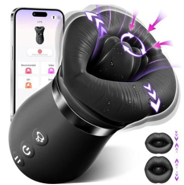 Red Lips & Big Mouth Female Tongue-Licking and Suction Vibrator