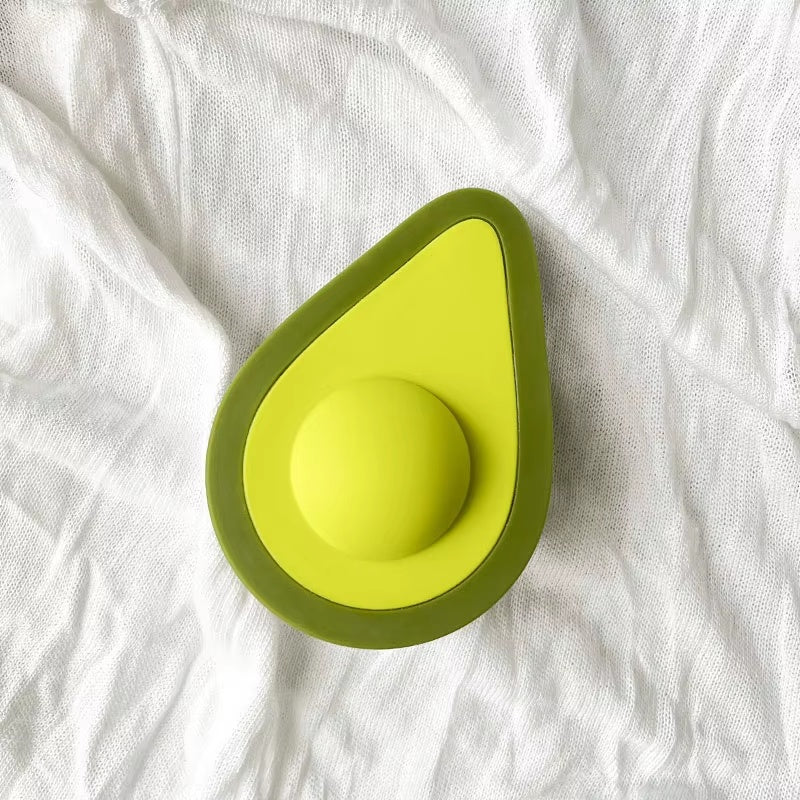 Avocado clitoral vibrator button-controlled body-safe toy in green, front view on white background