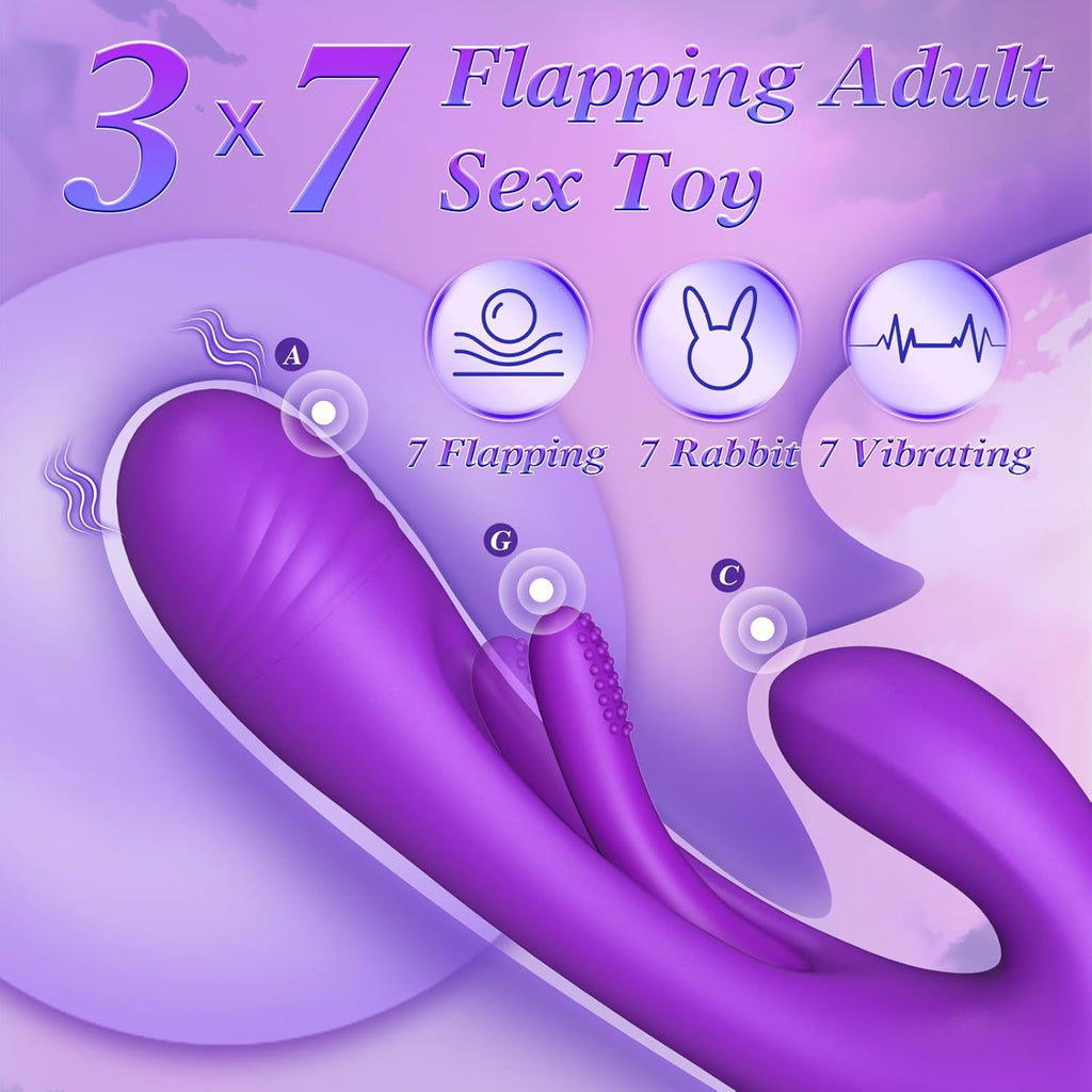 LOVENOTE 3-in-1 Rabbit G-Spot, Clitoral Nipple Massager