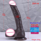 Realistic Silicone Dildo with Suction Cup – 5 Sizes, Flexible Strap-On Design for Women