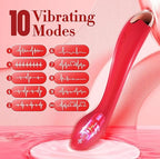 Clitoral finger vibrator women - 10 vibration modes features infographic red silicone