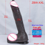 Realistic Silicone Dildo with Suction Cup – 5 Sizes, Flexible Strap-On Design for Women