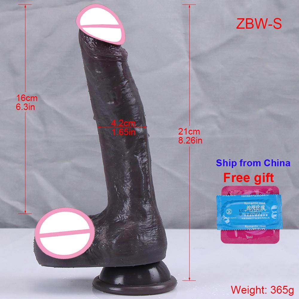 Realistic Silicone Dildo with Suction Cup – 5 Sizes, Flexible Strap-On Design for Women