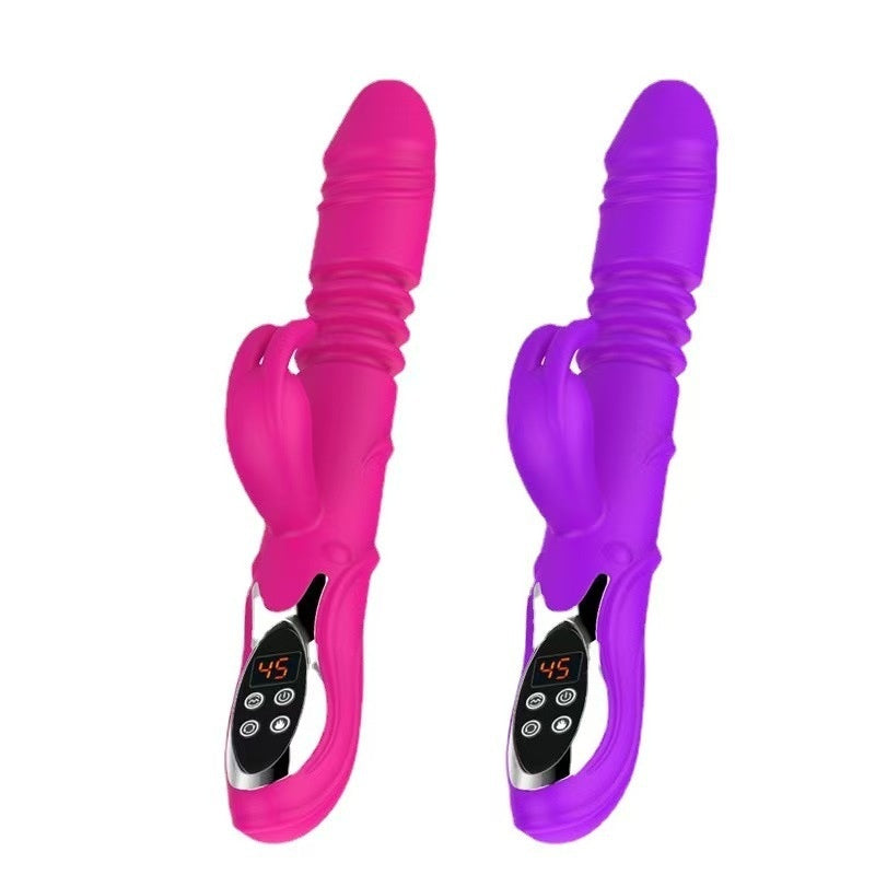 Heated Telescopic Rabbit Vibrator – Dual Stimulation Swing Motor for Women