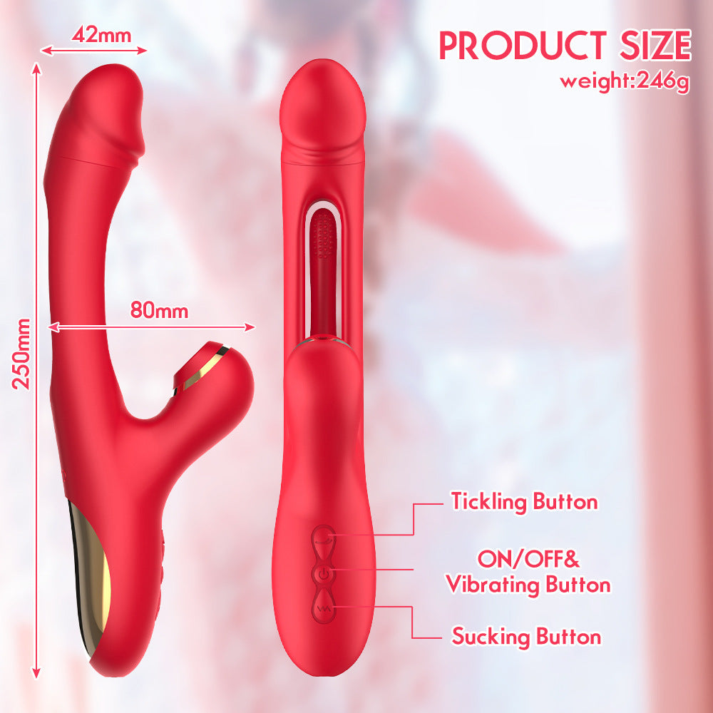 LOVENOTE 3-in-1 Rabbit G-Spot, Clitoral Nipple Massager