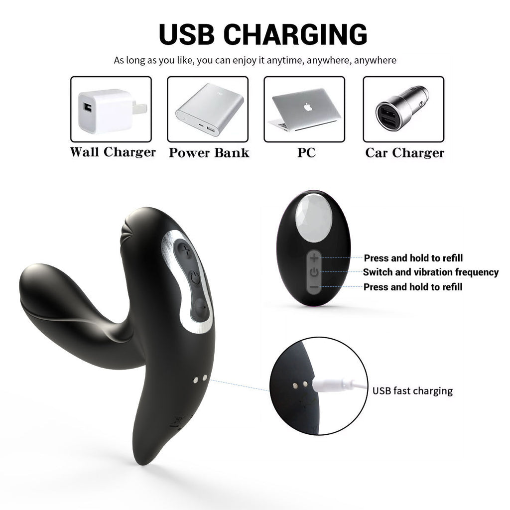 Inflatable Prostate Massager with Air Pump – 12-Mode Vibrating Anal Plug for Men