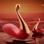 Red app controlled swan vibrator g-spot stimulator - elegant swan-inspired design with dual stimulation
