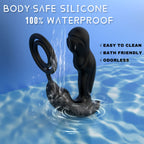 Prostate massager men body safe silicone waterproof - easy to clean bath friendly odorless