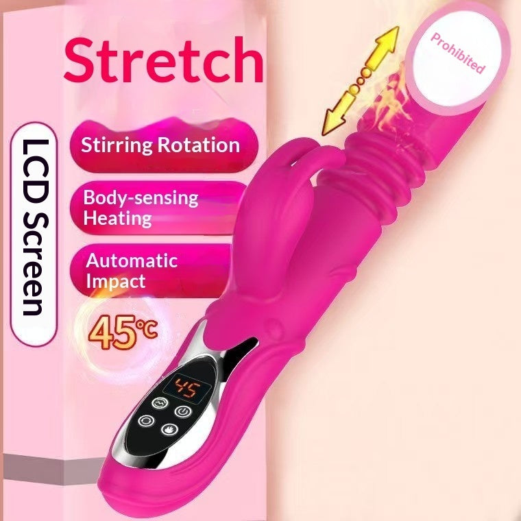 Heated Telescopic Rabbit Vibrator – Dual Stimulation Swing Motor for Women