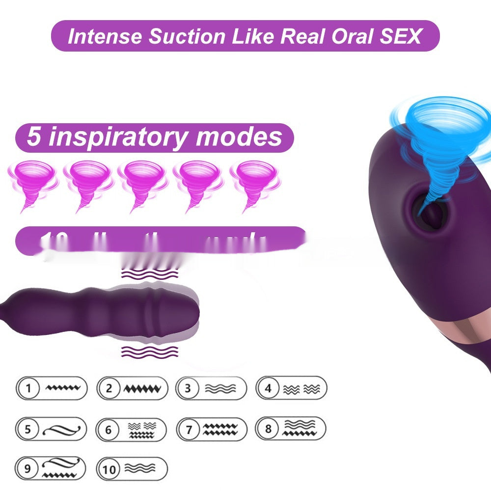 G-Spot Suction Vibrator – 5 Suction & 10 Vibration Modes Telescopic Massager for Women