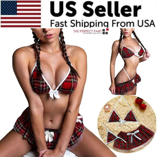 Sexy Schoolgirl-Inspired Lingerie Sleepwear Set